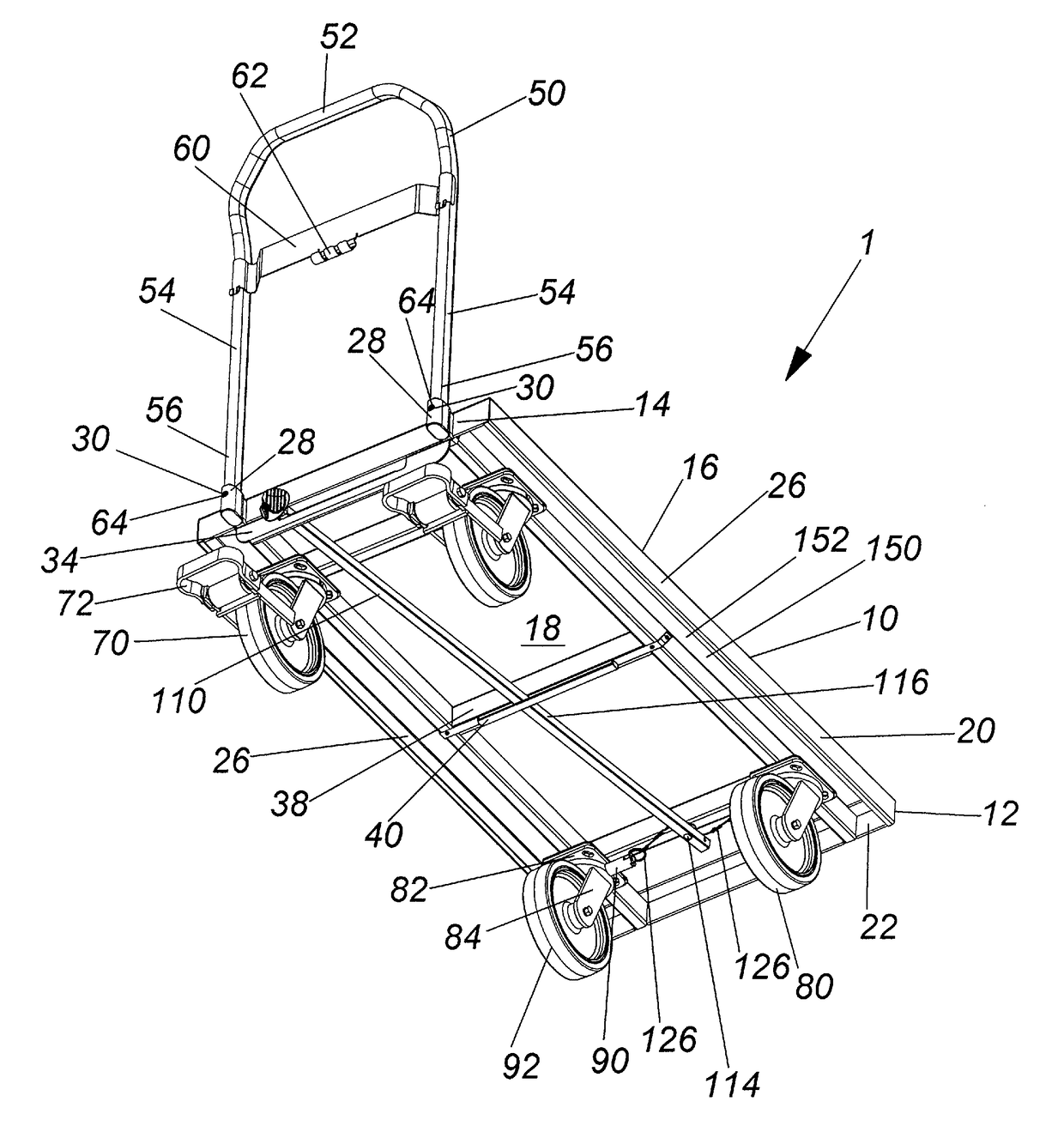 Swivelable and unidirectional platform truck