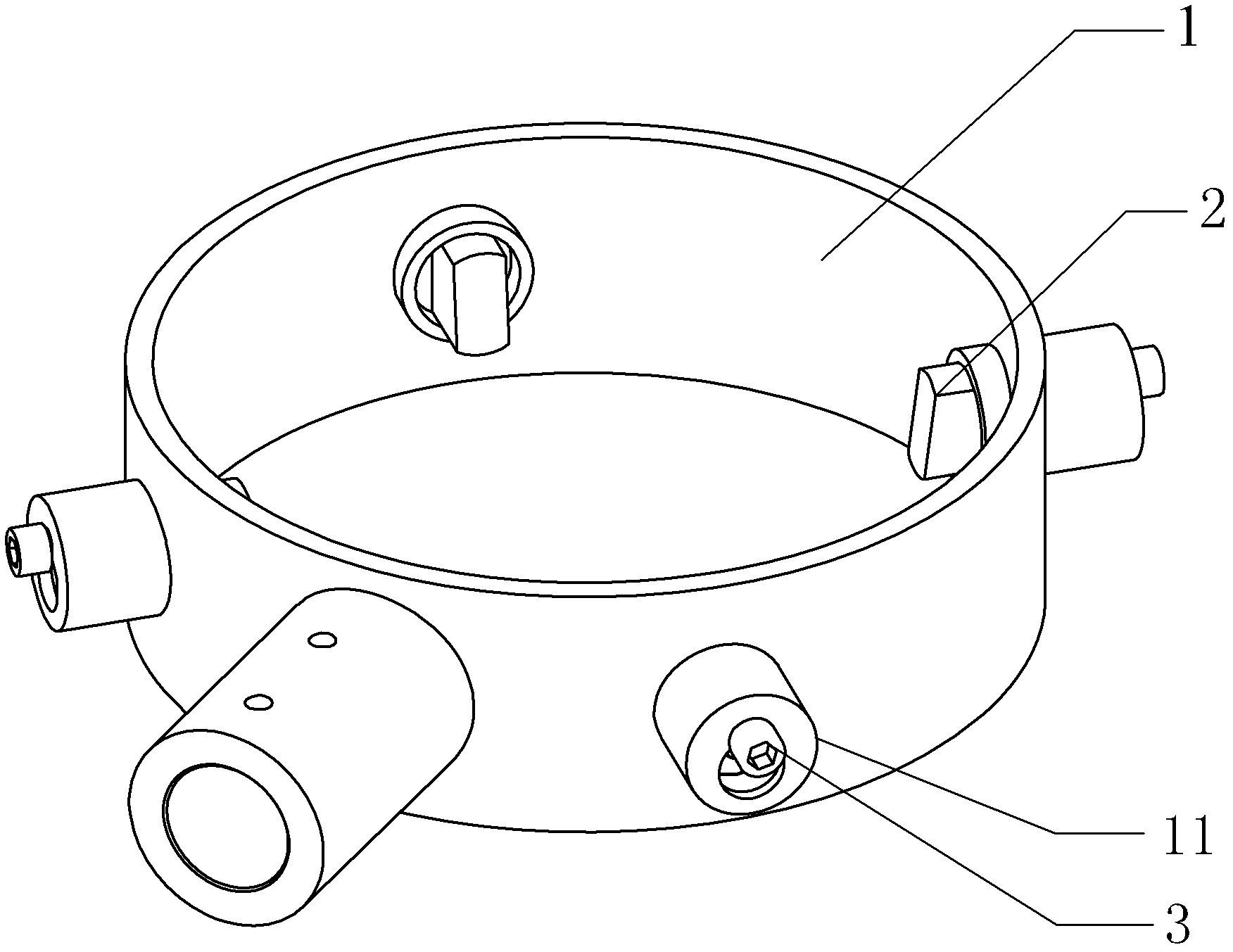 Adjustable ladle fixing device