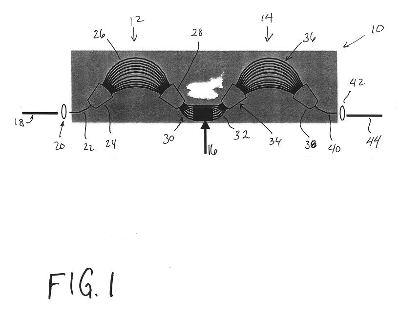 WDM transmitter or receiver including an array waveguide grating and active optical elements