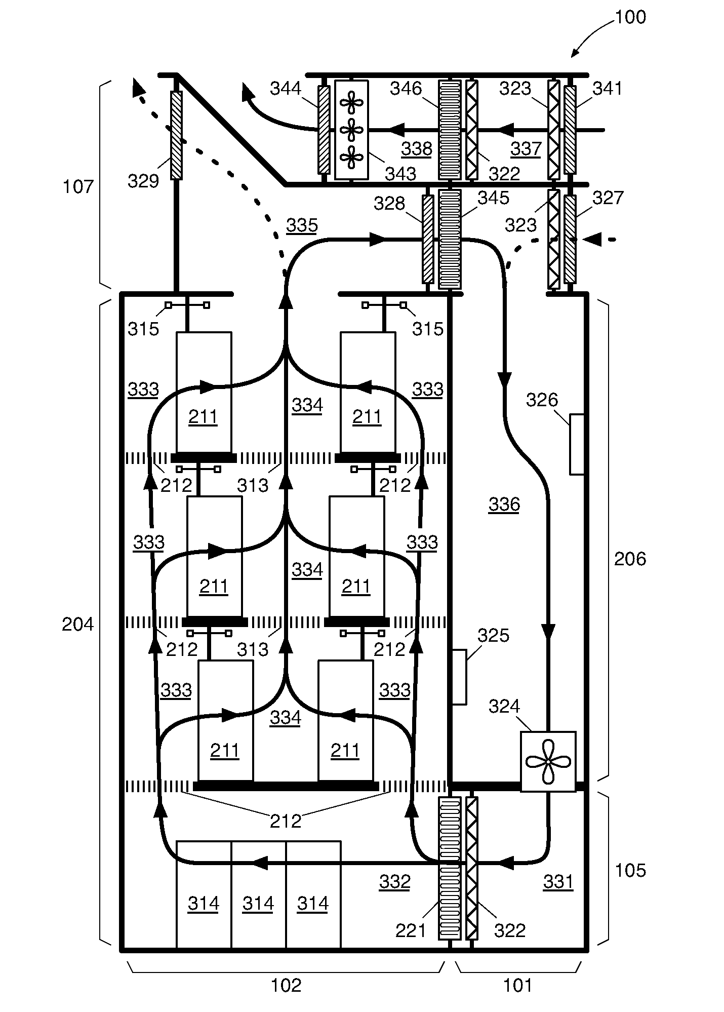 Energy efficient vertical data center