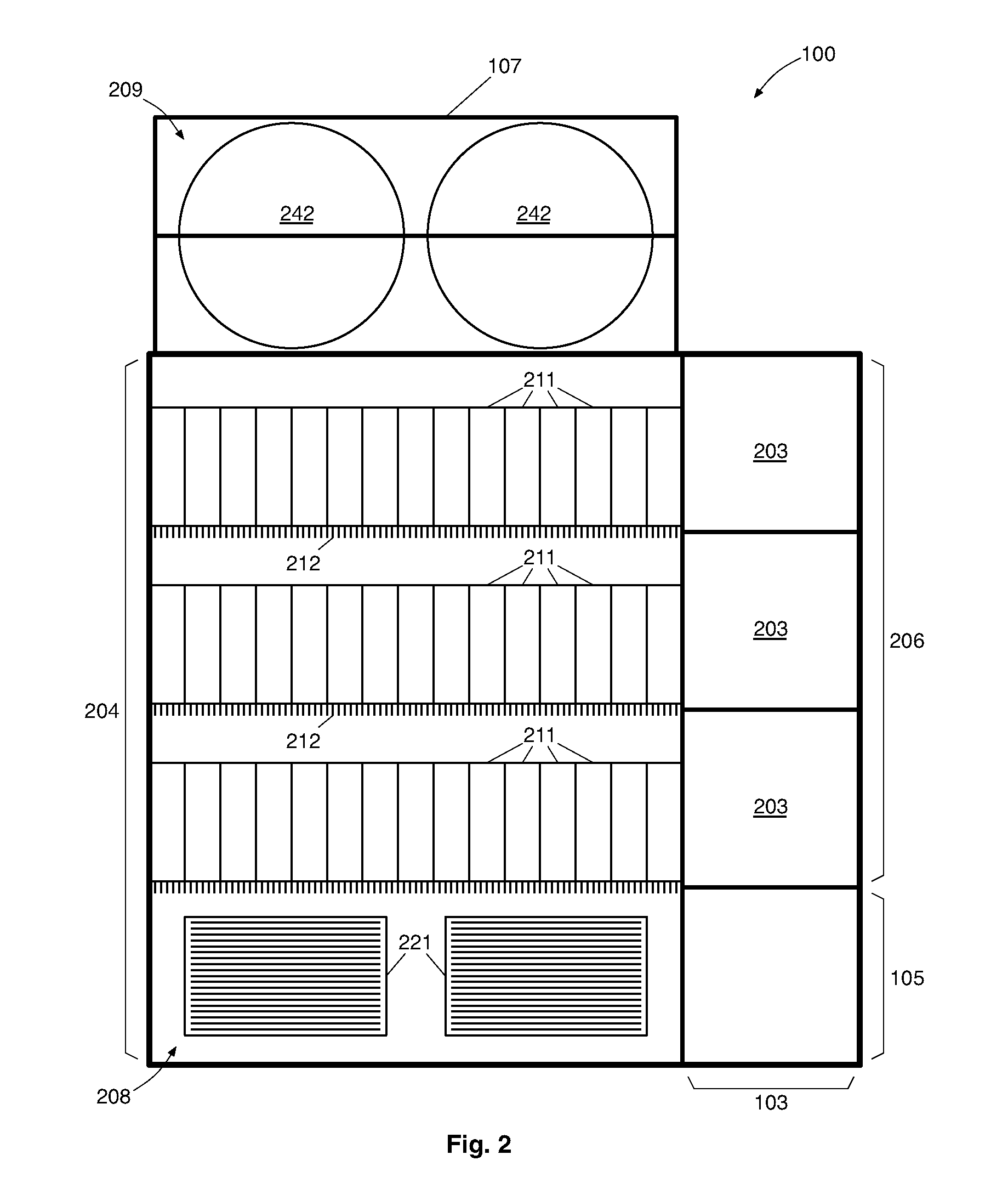 Energy efficient vertical data center