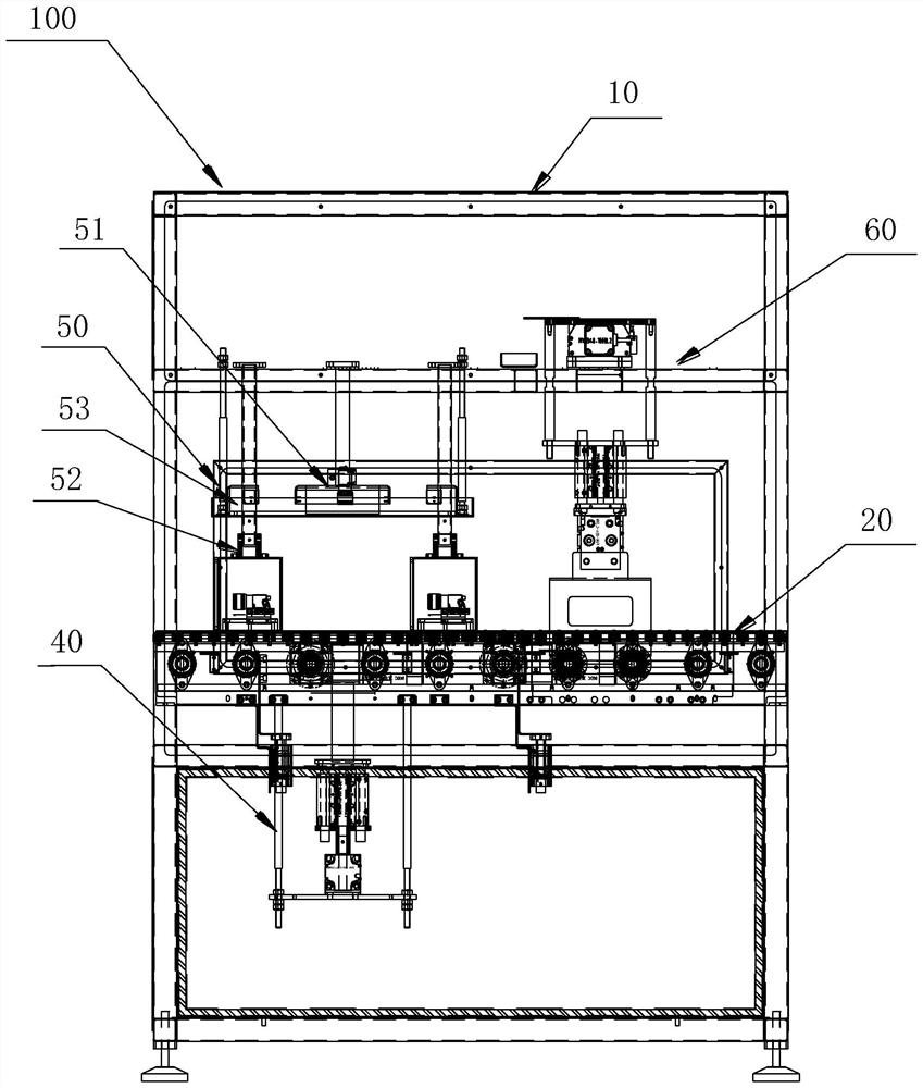 Conveying positioning device for sagger visual inspection