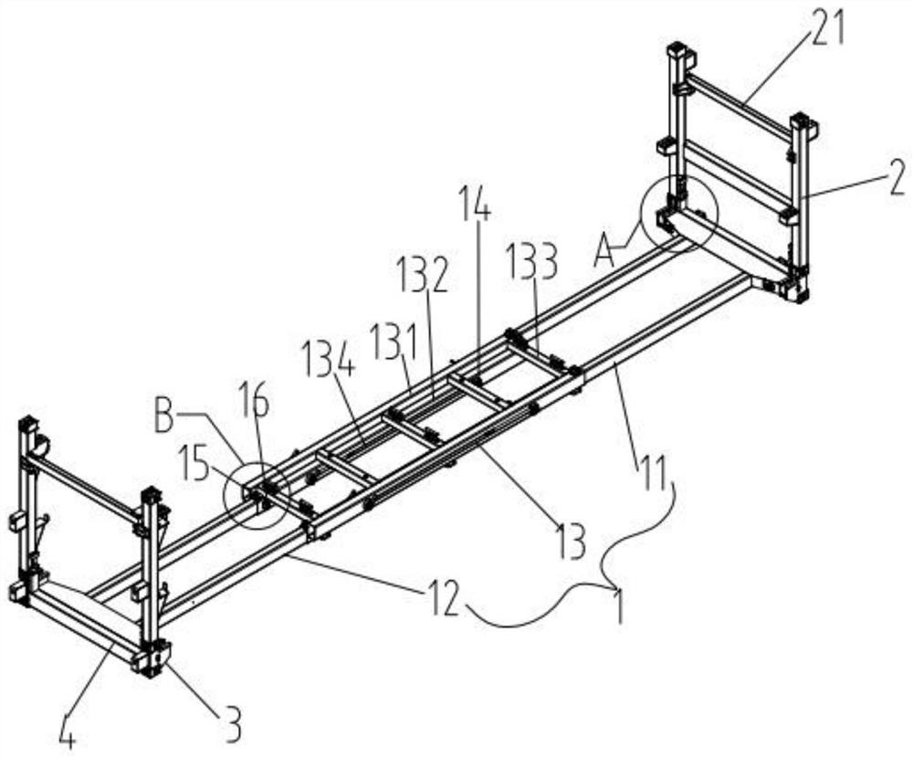 Container with folding telescopic structure