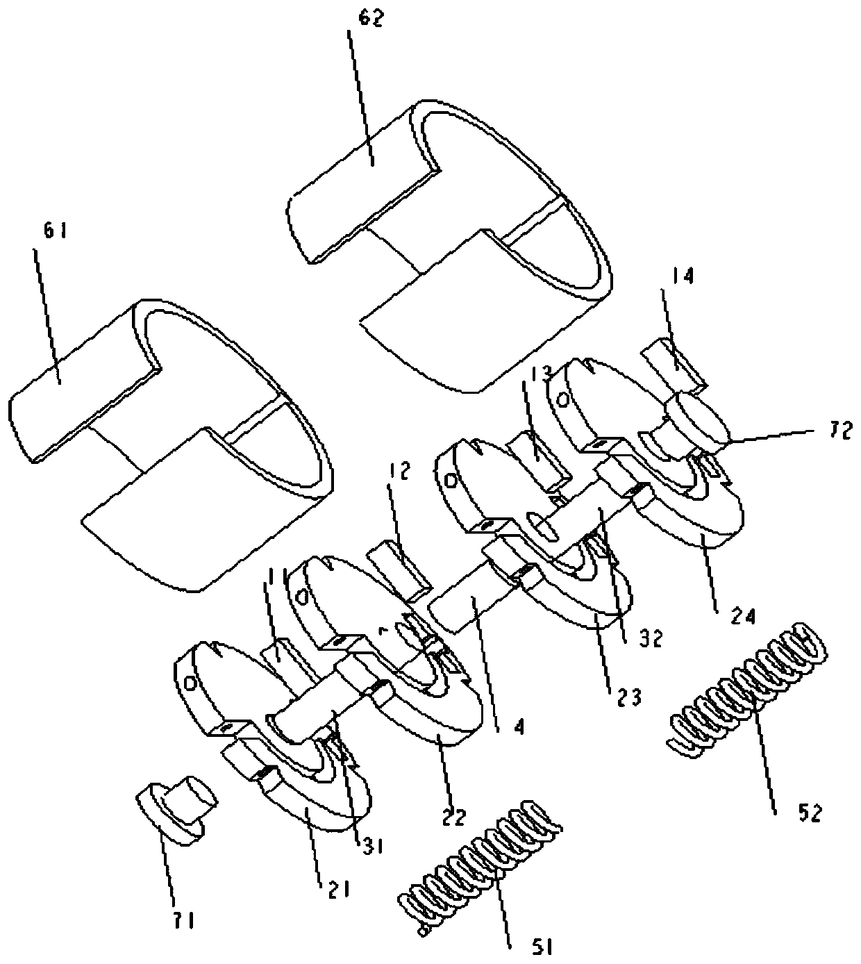 Differential clamping inchworm-type piezoelectric linear motor