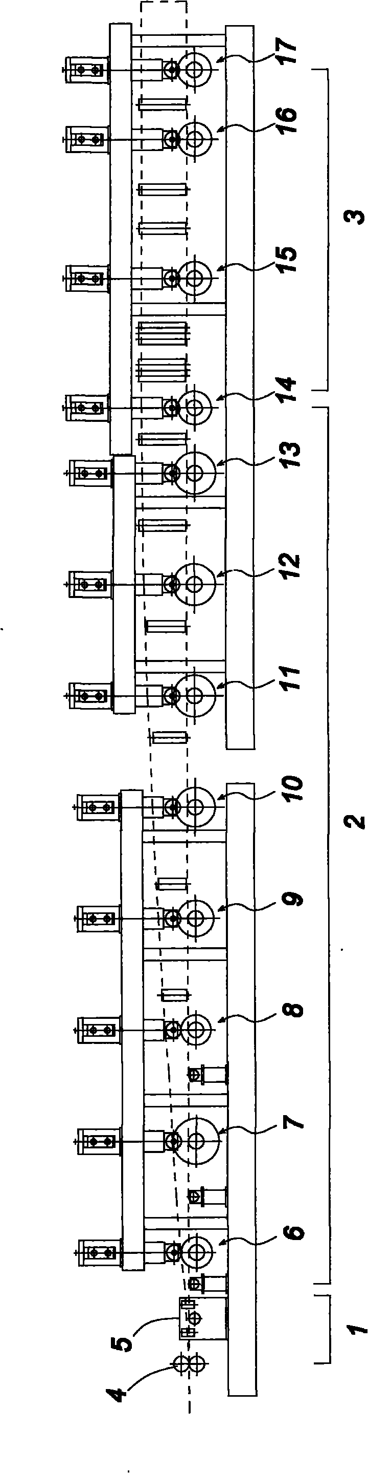 Cold-bending molding technology and production line for producing broad width U-shaped channel steel