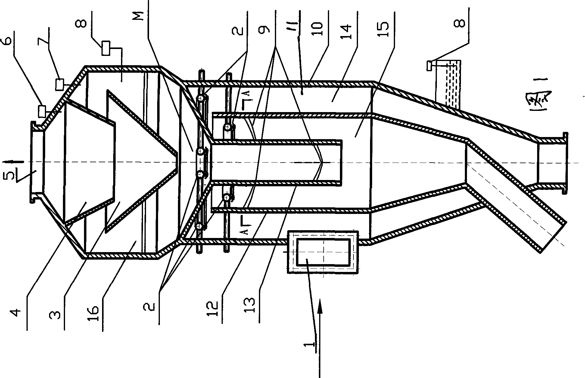 Desulfurized dust collector with multiple water films