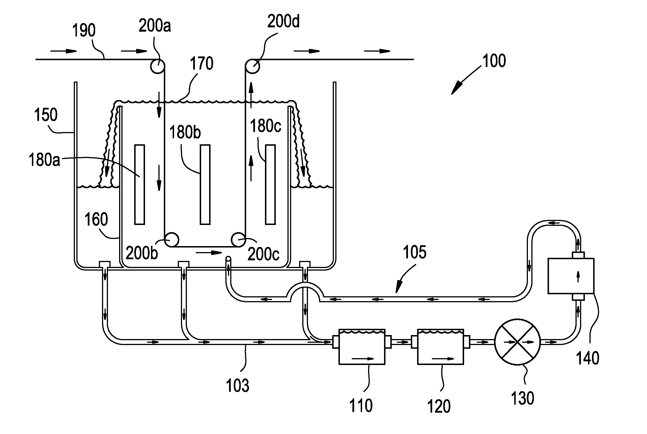 System and method for electropolishing or electroplating conveyor belts