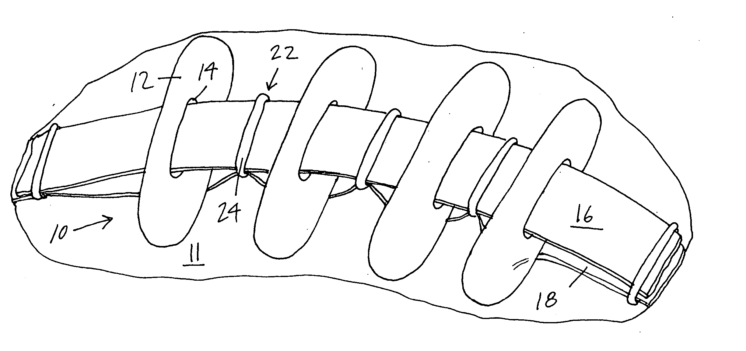 Strap assembly with cushioning elements