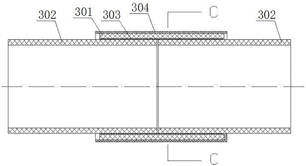 Spontaneous-heating bonding material for plug-in type plastic pipe