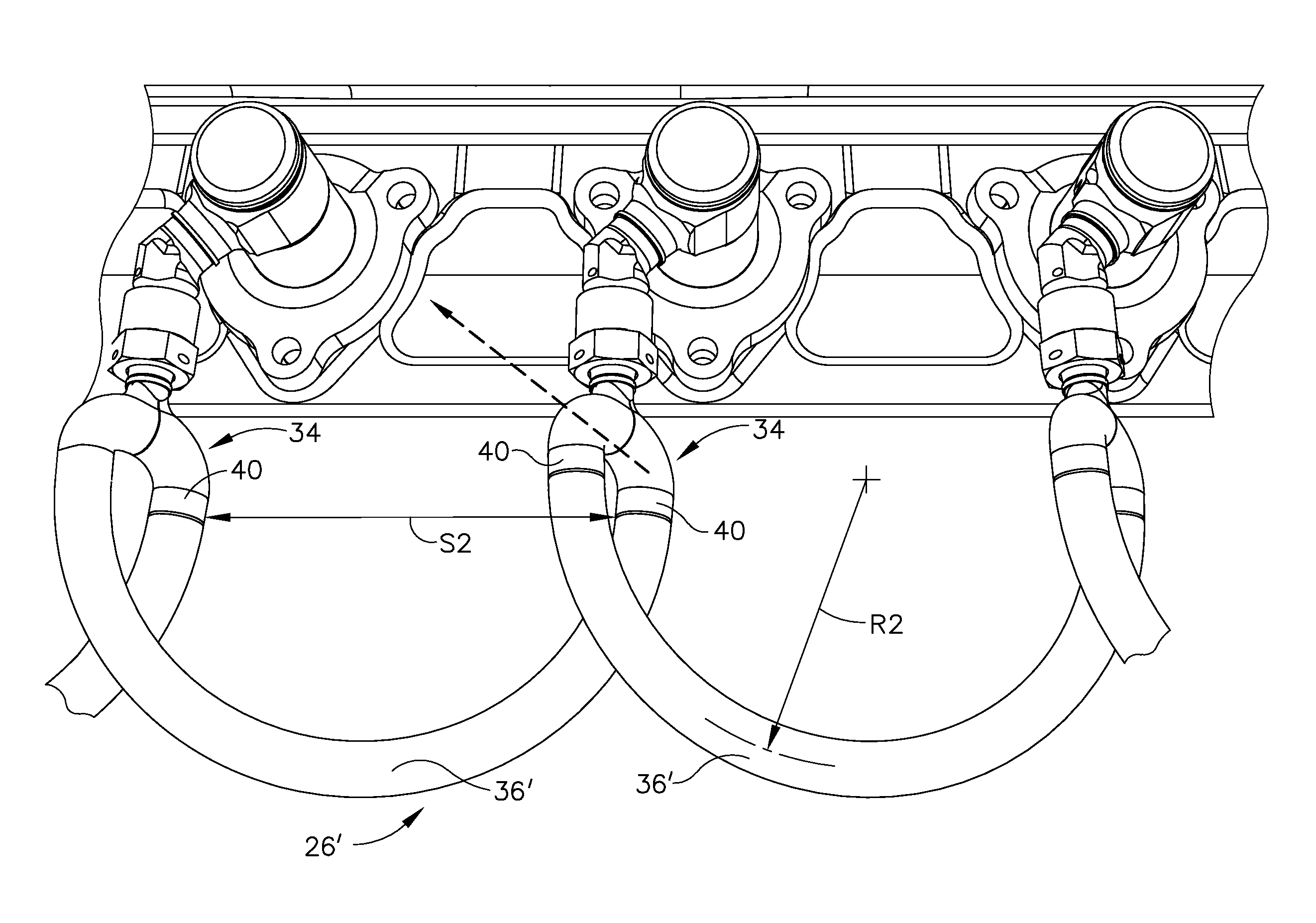 Frequency-tunable bracketless fluid manifold