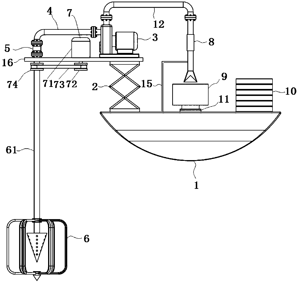 Sewage suction equipment for cleaning river channel sludge and sewage suction operation method of equipment