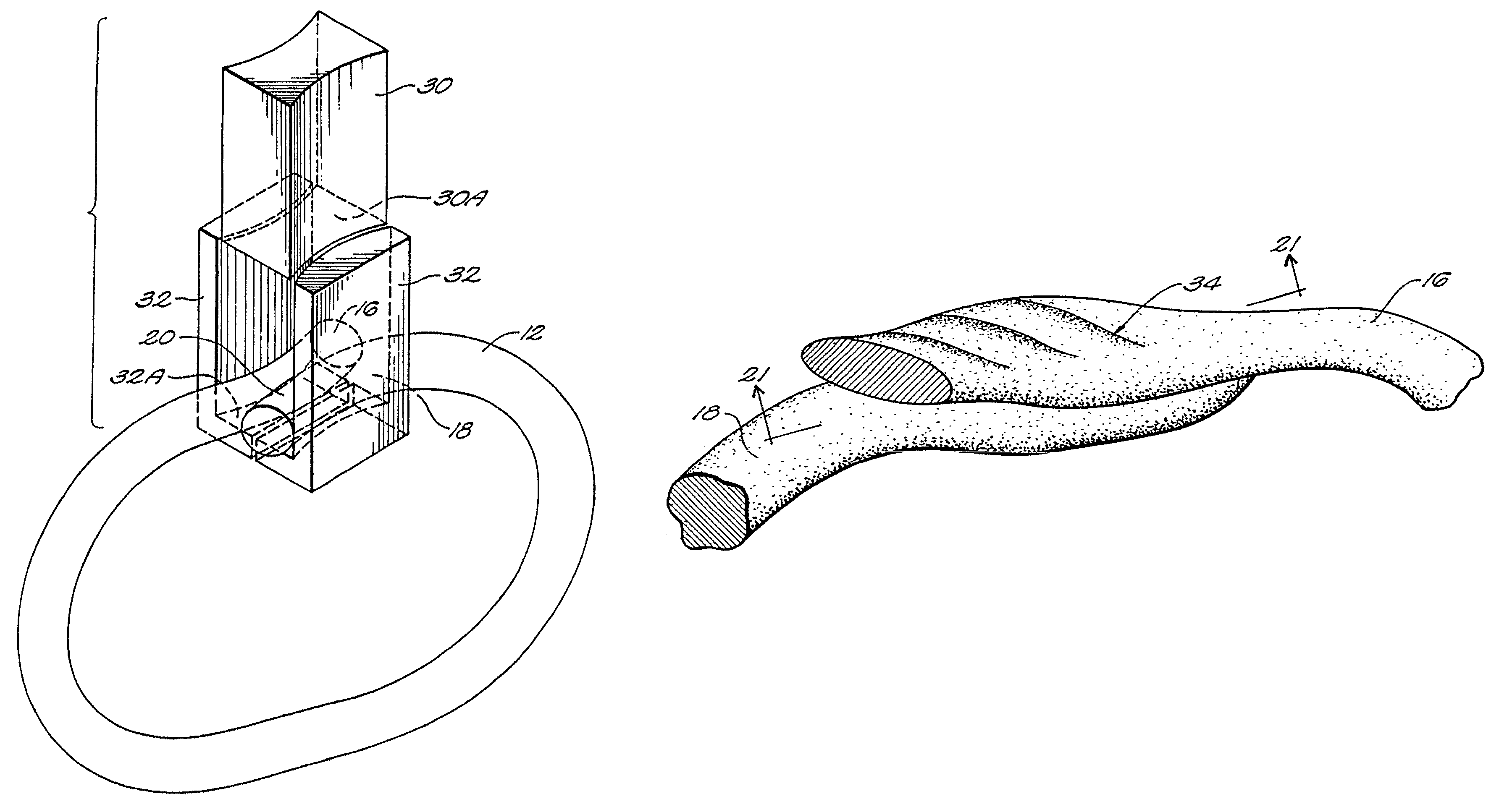 Fused loop of filamentous material and apparatus for making same