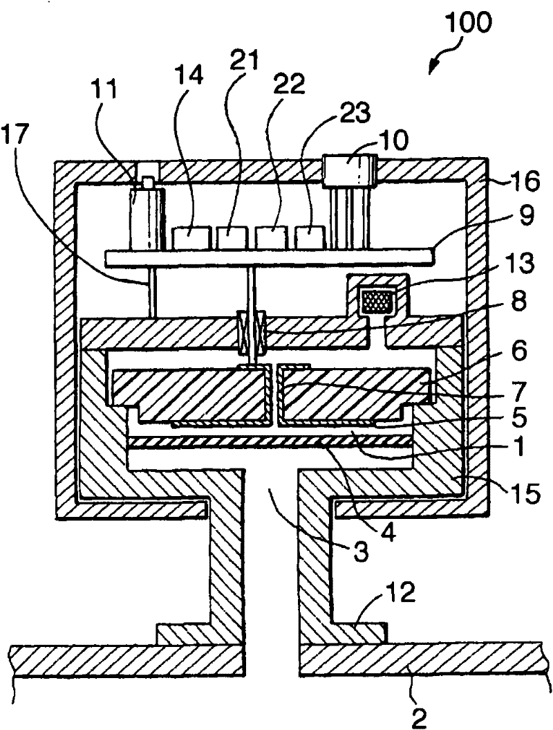 Capacitance diaphragm gauge and vaccum apparatus