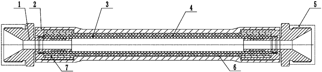 Vulcanizing-packaging method for polytetrafluoroethylene hose assembly and vulcanizing-packaged polytetrafluoroethylene hose assembly