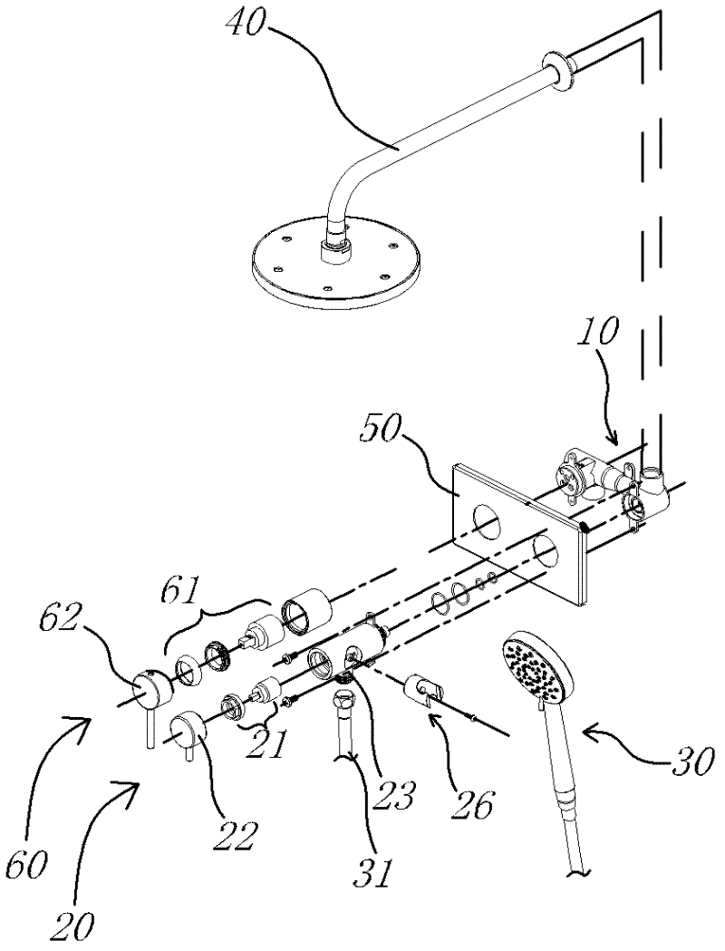 Wall-buried faucet with sprinkler socket