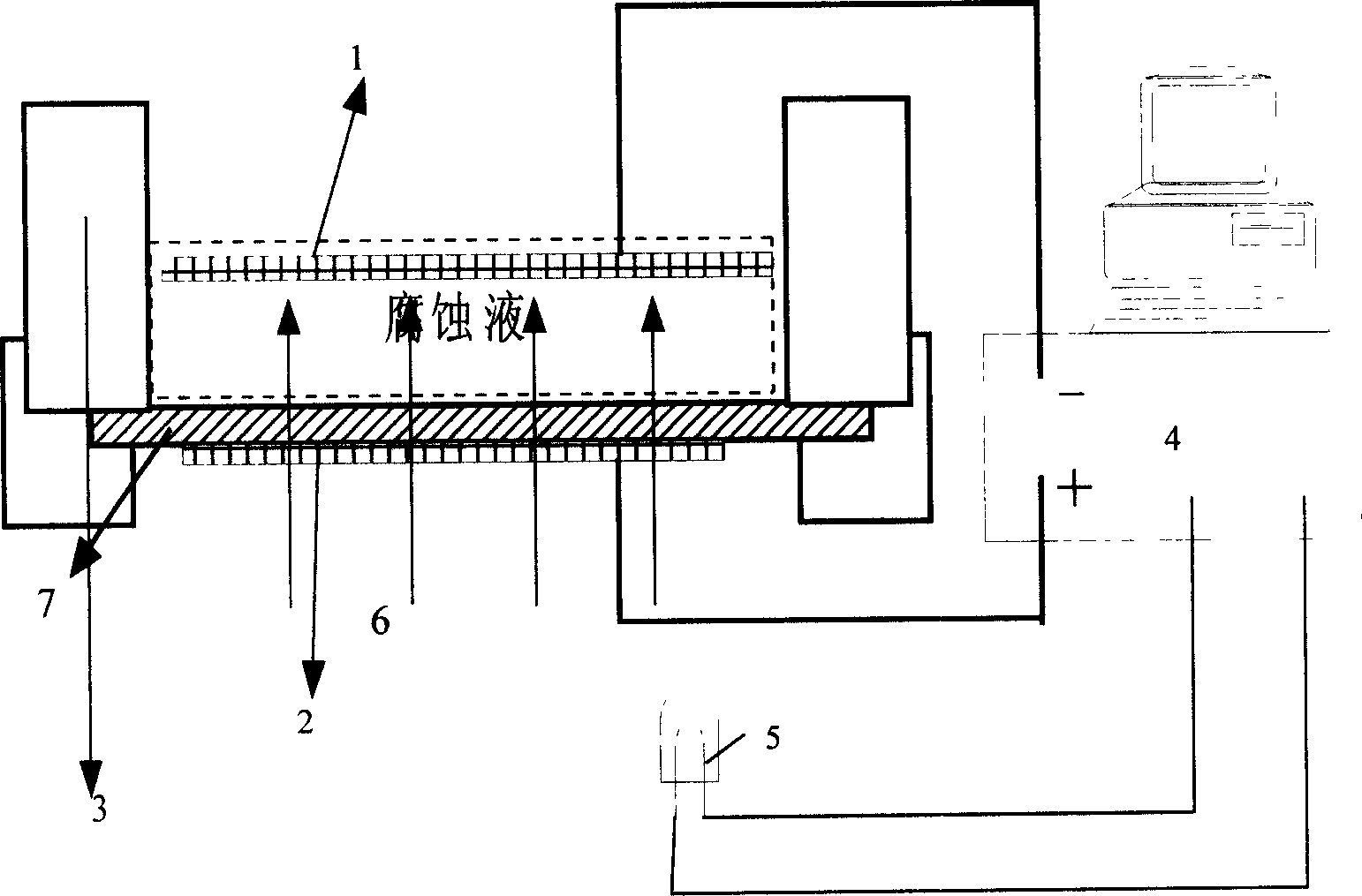 Electrochemical deep etching method and apparatus thereof