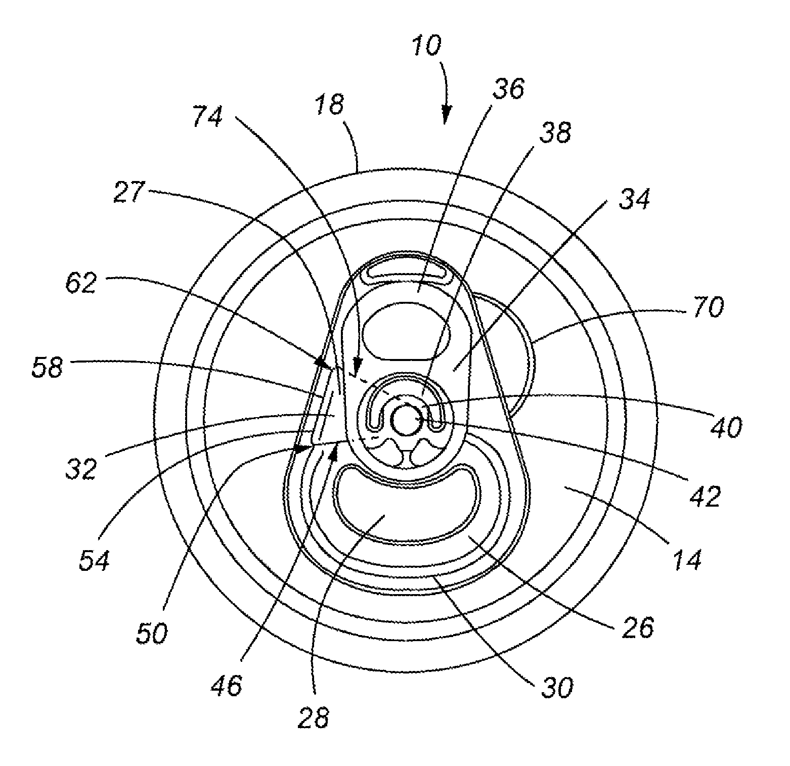 Container end closure with optional secondary vent opening