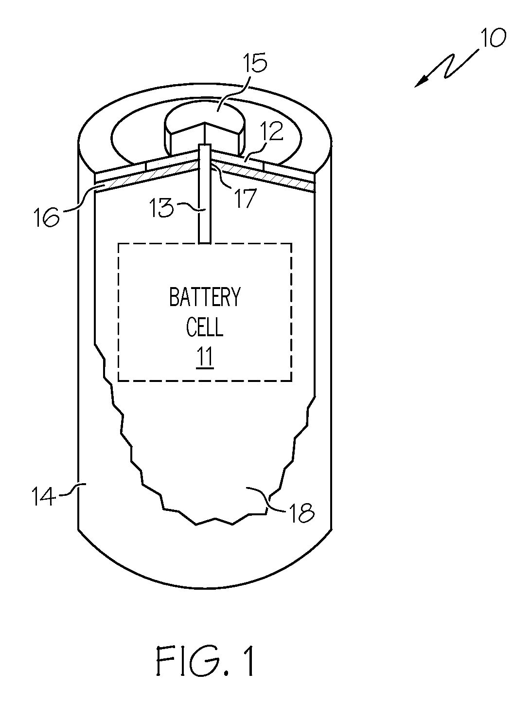 Primary battery with internal voltage regulator