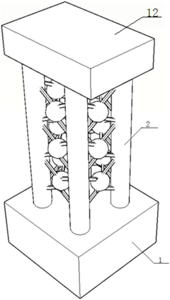 Energy-consuming prefabricated pier structure and construction method thereof