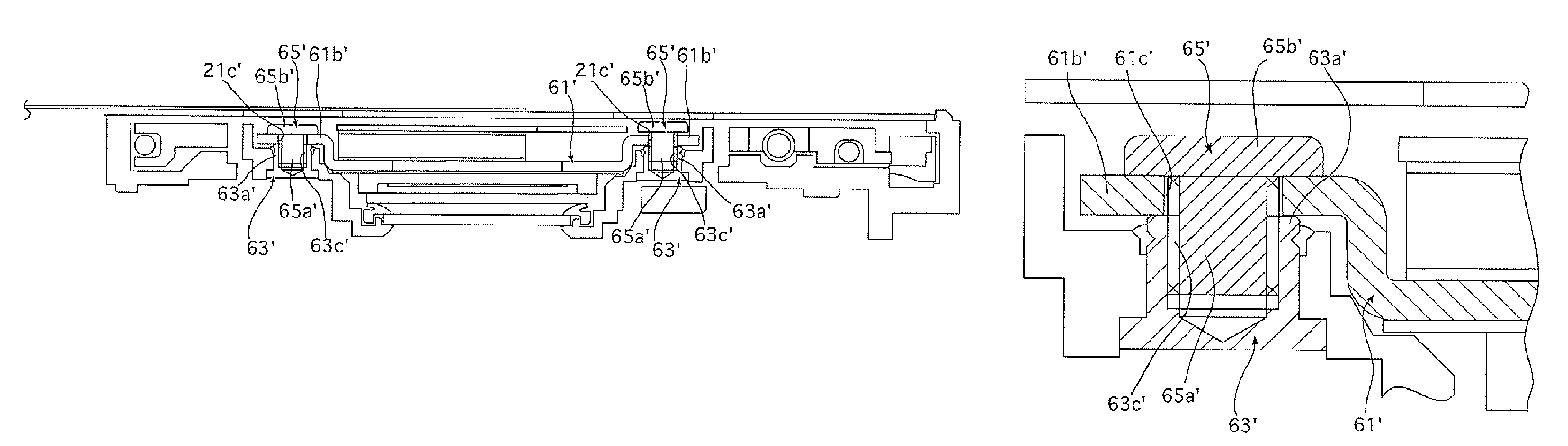 Inclination angle adjusting mechanism for image pickup device