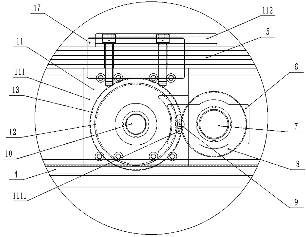 Keyway machining device for rudder hole of rudder