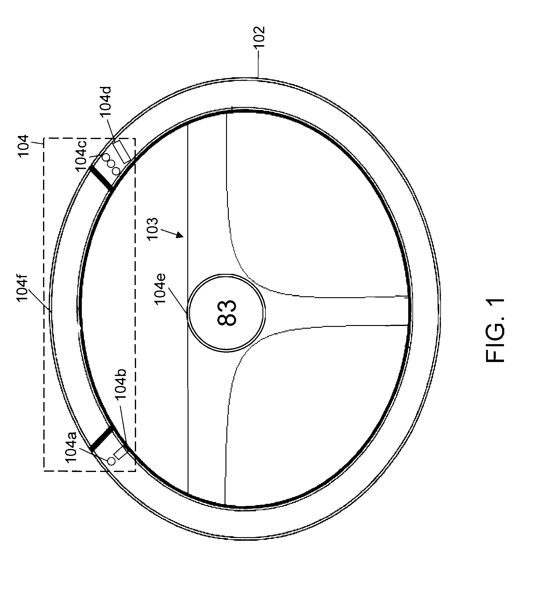 Visual indicators on vehicle steering wheel displayed in response to hand position