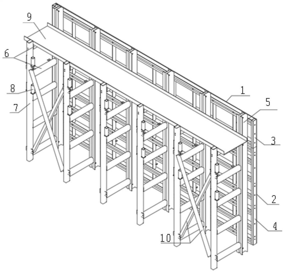 Detachable and recyclable size-adjustable bent cap side formwork