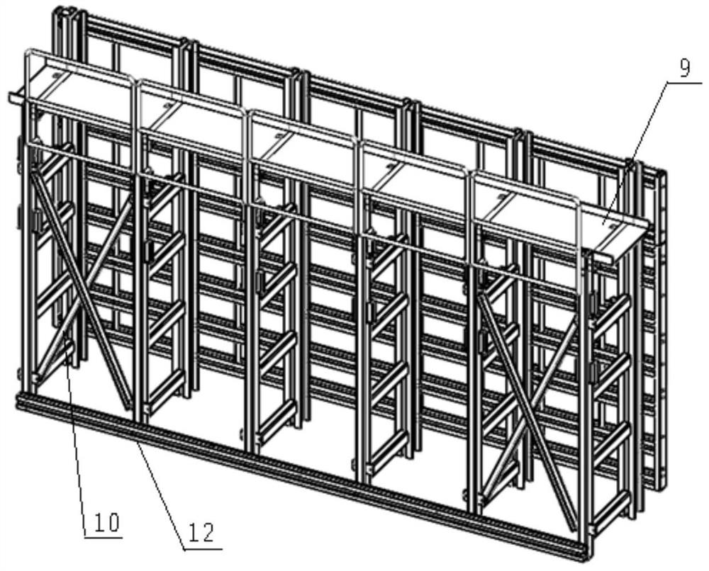 Detachable and recyclable size-adjustable bent cap side formwork