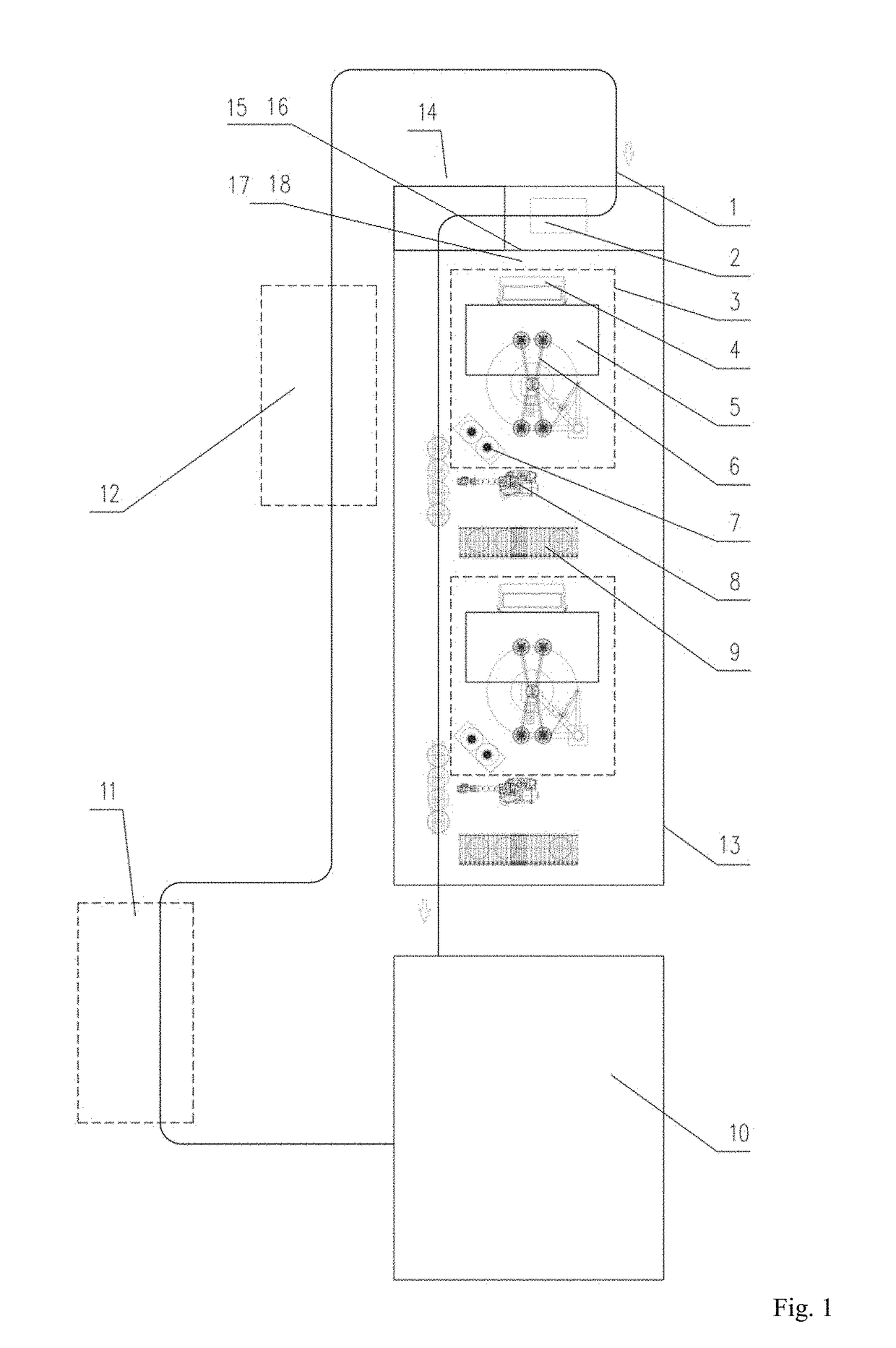 Intelligent flexible hub powder spraying line and process