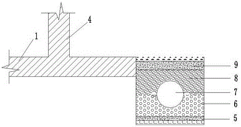 Secondary utilization method and structure for water drained from blind ditch of external wall of deep foundation pit bottom plate