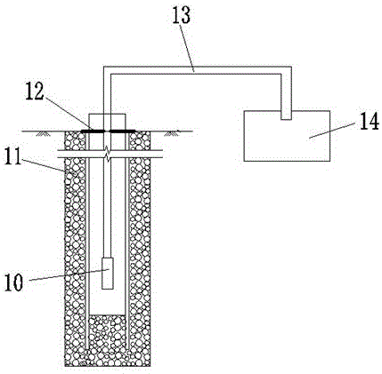 Secondary utilization method and structure for water drained from blind ditch of external wall of deep foundation pit bottom plate