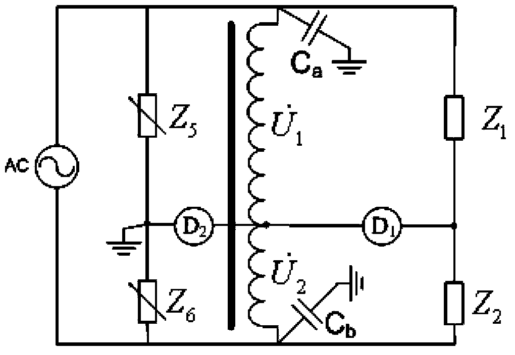 AC bridge with automatic auxiliary balancing function and impedance measurement method