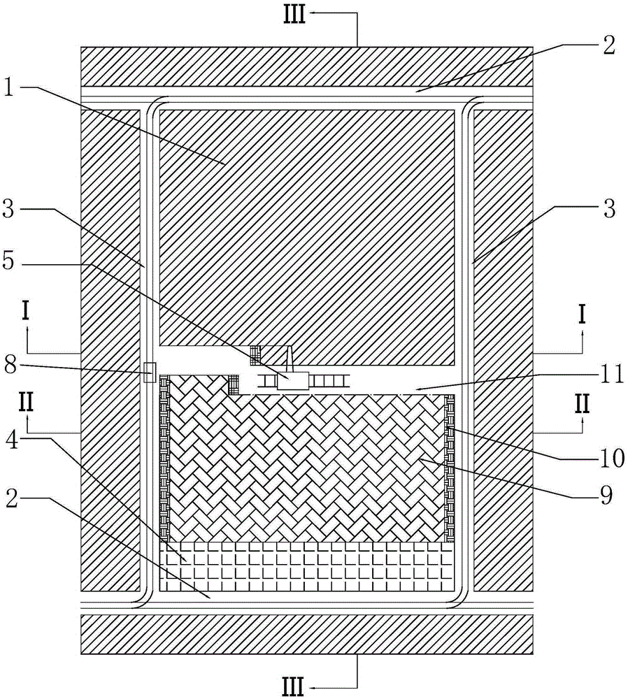 Block-shaped cutting, jacking and pushing ore removal mining method of double-layer extreme-thin jade mine