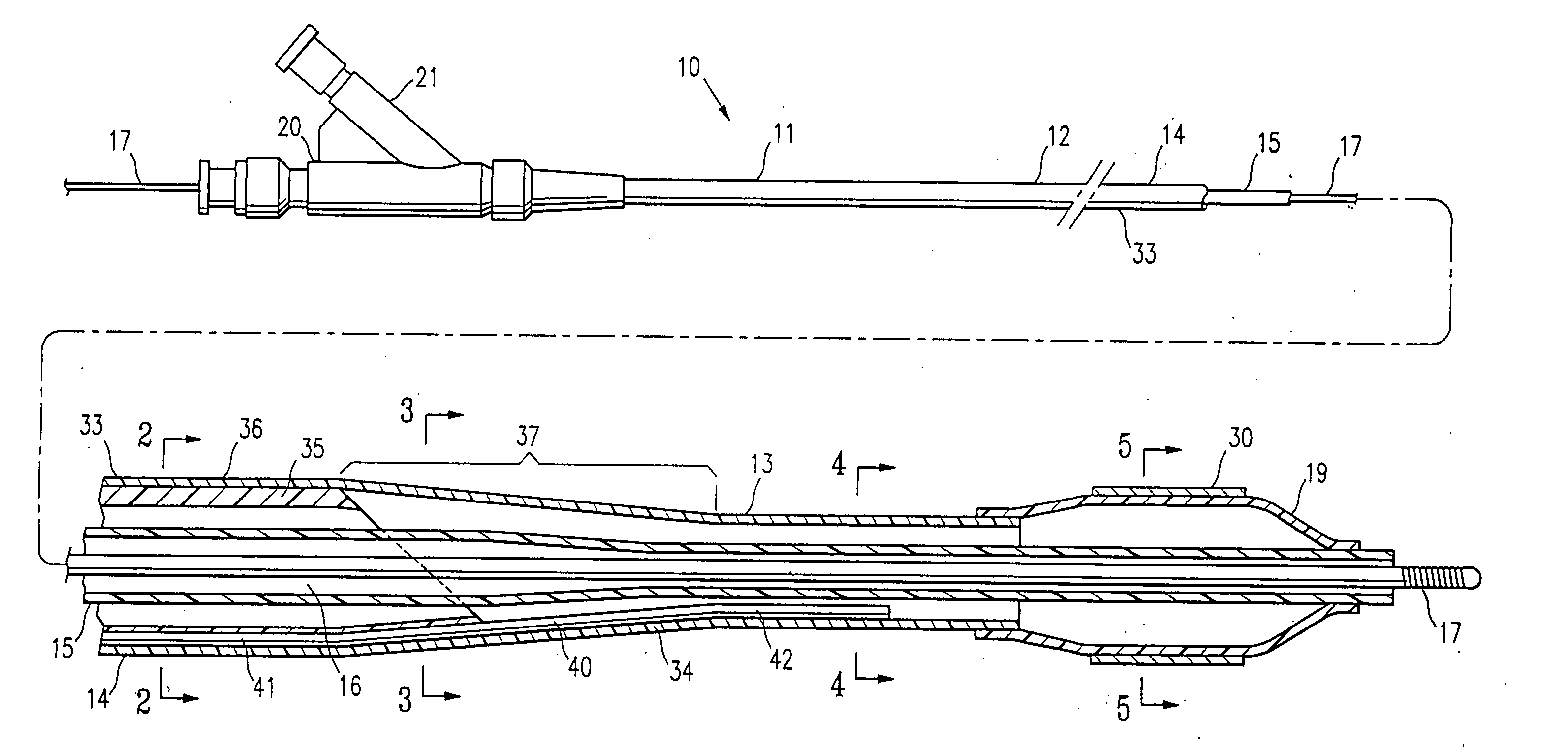 Catheter having a multilayered shaft section with a reinforcing mandrel