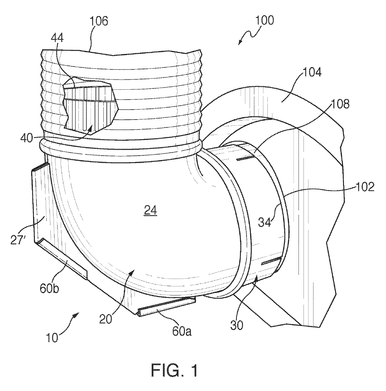 90 degree adjustable close elbow