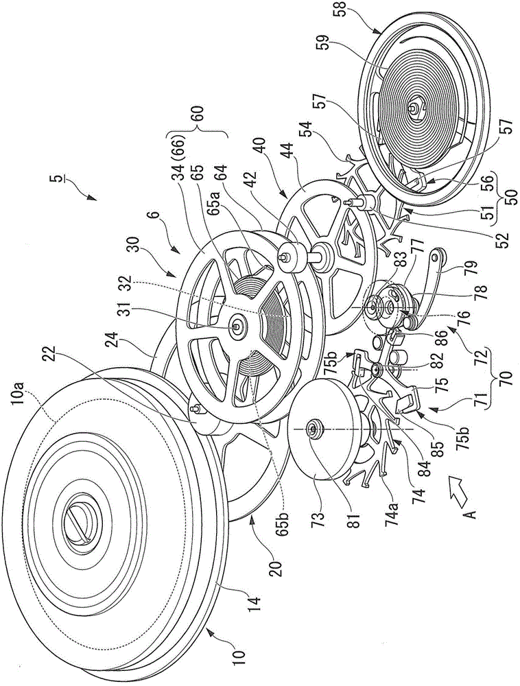 Torque adjustment device, movement and mechanical timepiece