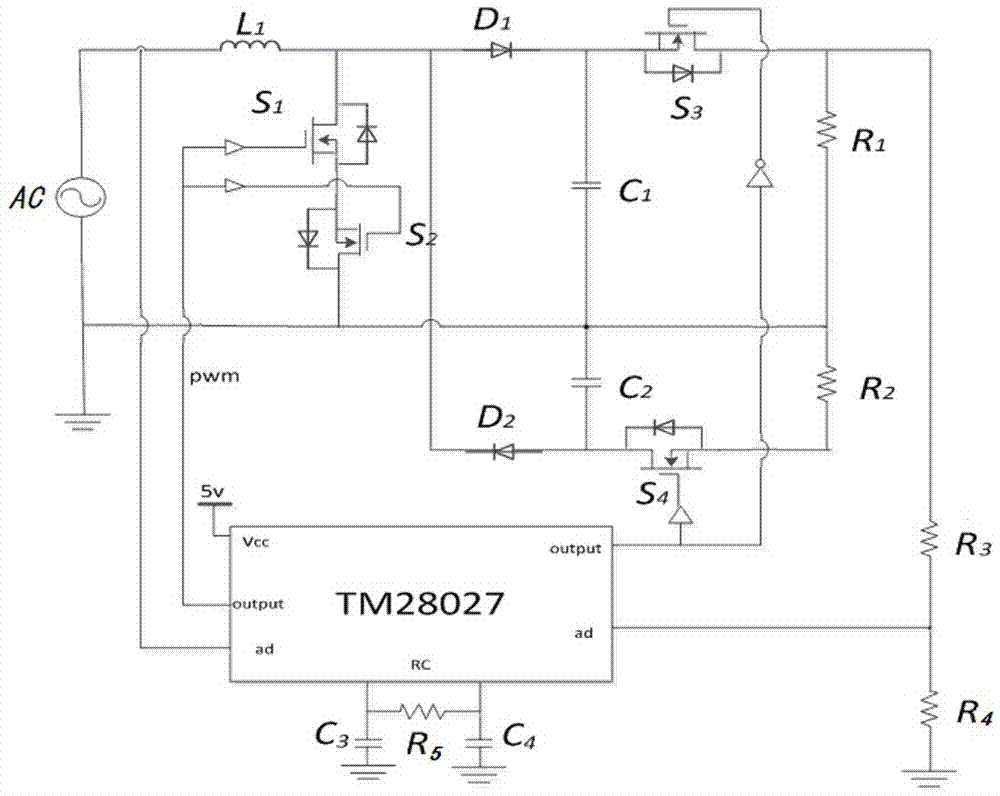 Fuzzy single-cycle control method with nonlinear inductor PFC circuit