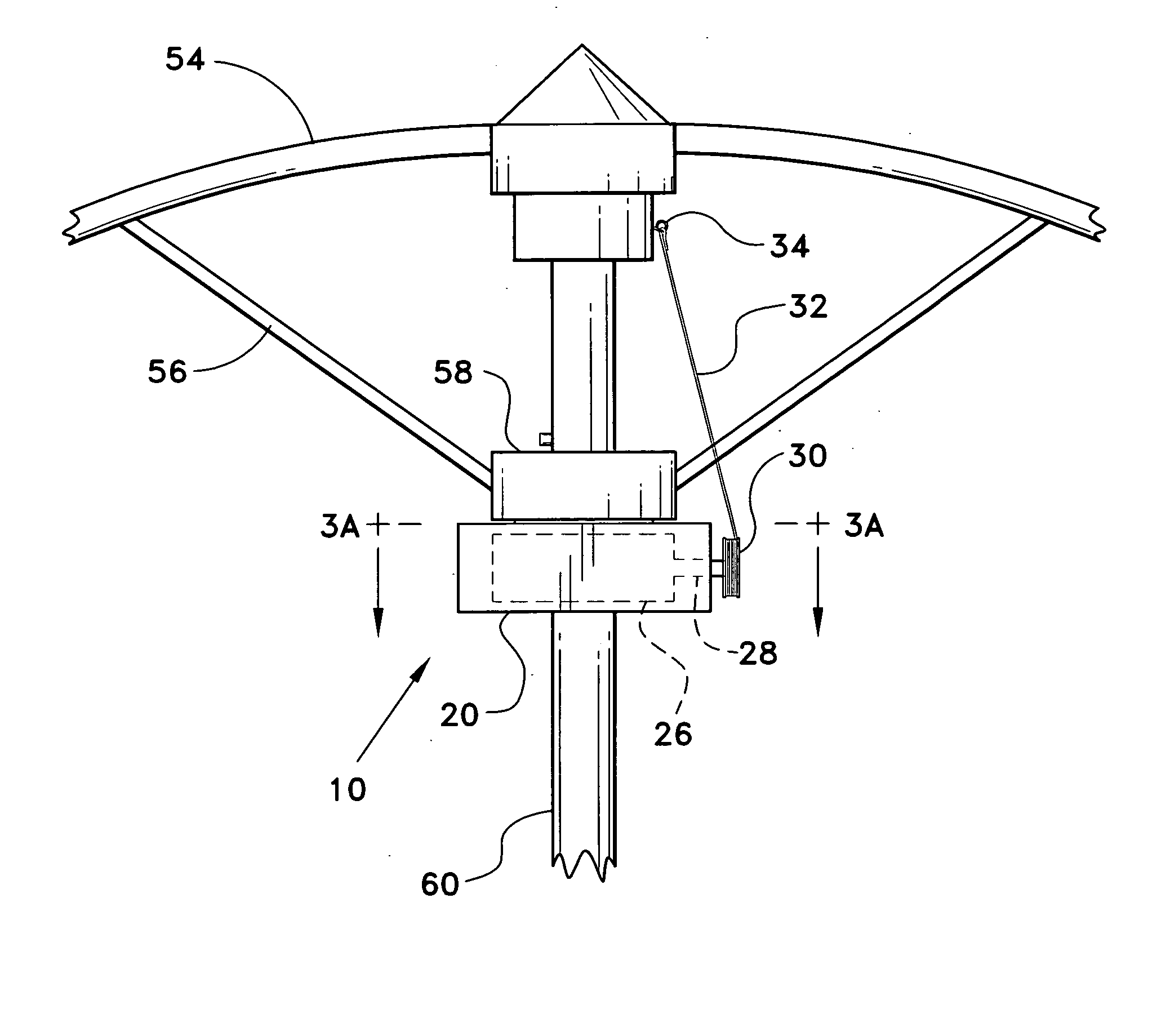 Motor drive for a patio umbrella