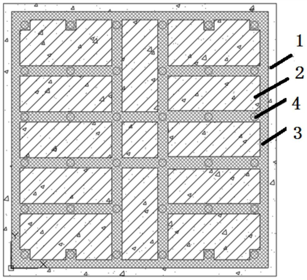 Large bottom plate modular structure under time-limited condition and construction method