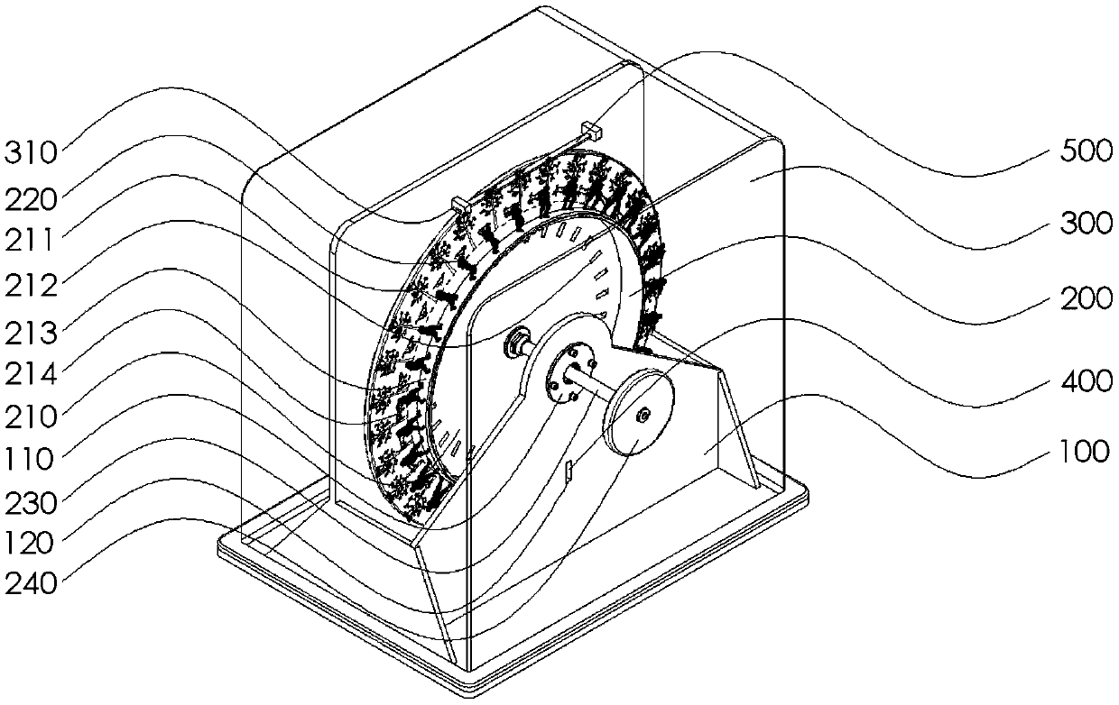 A dynamic three-dimensional demonstration device showing afterglow effect