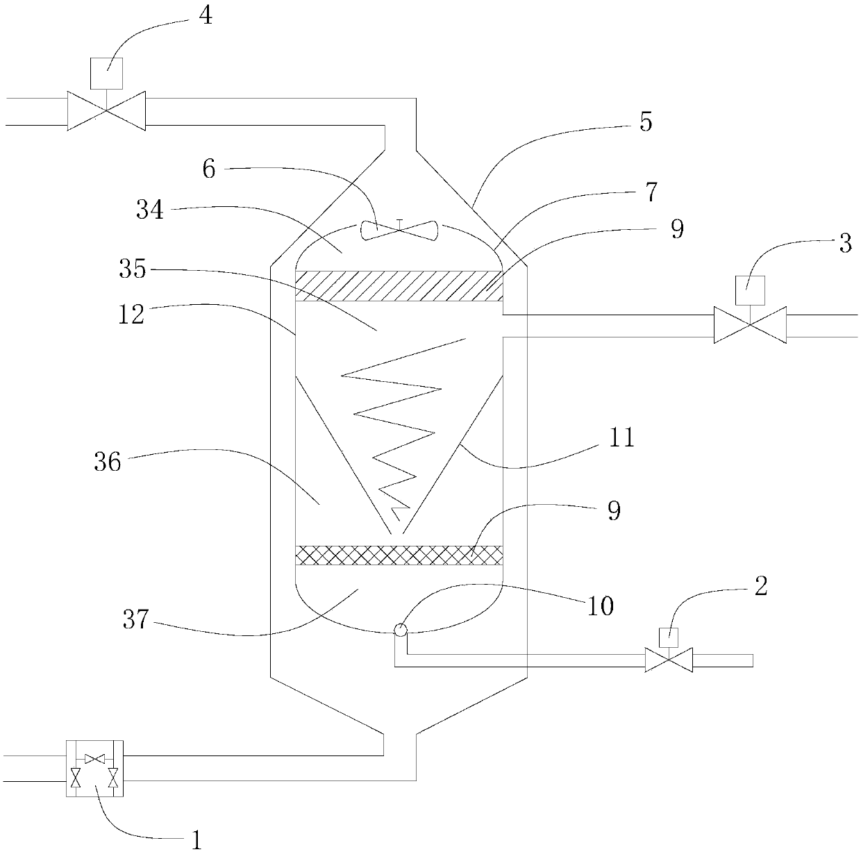 Gas hydrate dissociation and reaction liquid recovery device