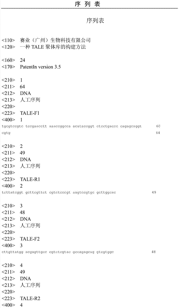 Construction method of TALE aggregate library