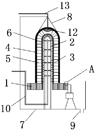 A laboratory glass instrument cleaning device