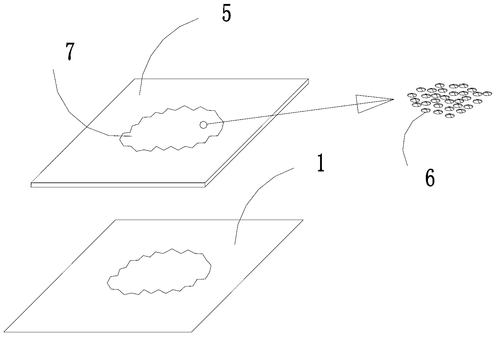 Surface luminous body realizing method with patterning function and device for realizing patterned luminescence