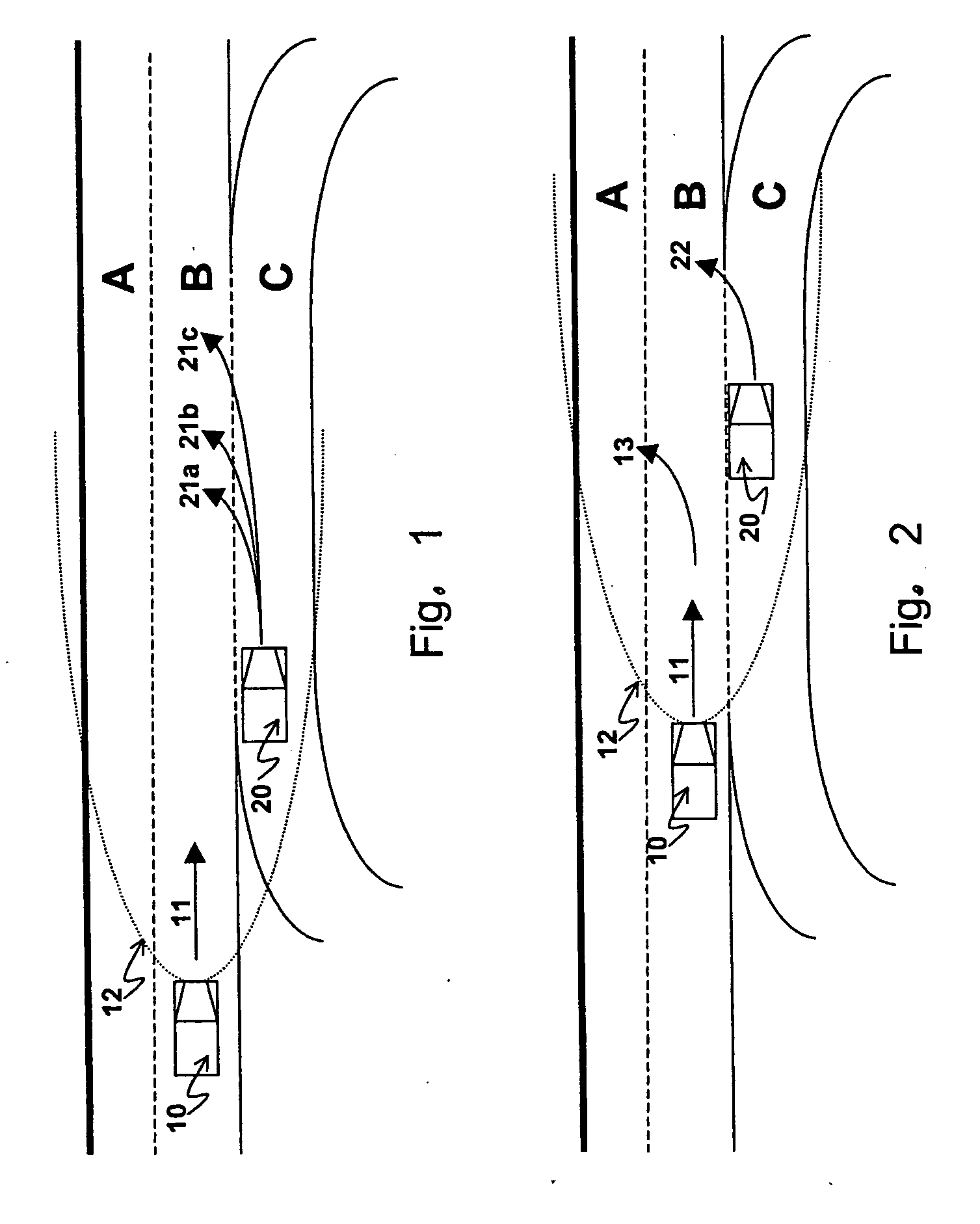 Adaptation of an automatic distance control to traffic users potentially merging into the lane thereof