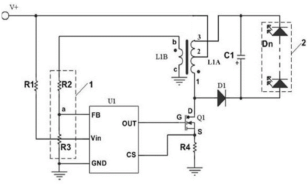 Buck-boost control circuit of LED (Light Emitting Diode) lamp