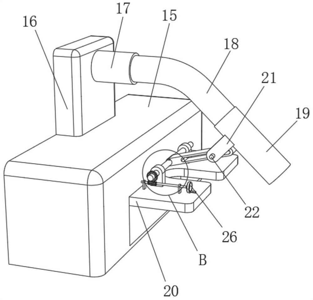 Discharging device with turnover mechanism for sweet potato processing