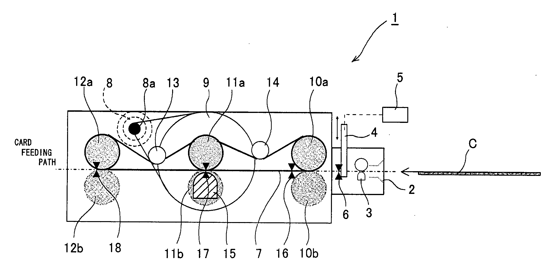 Card reader and abnormality coping method for card reader