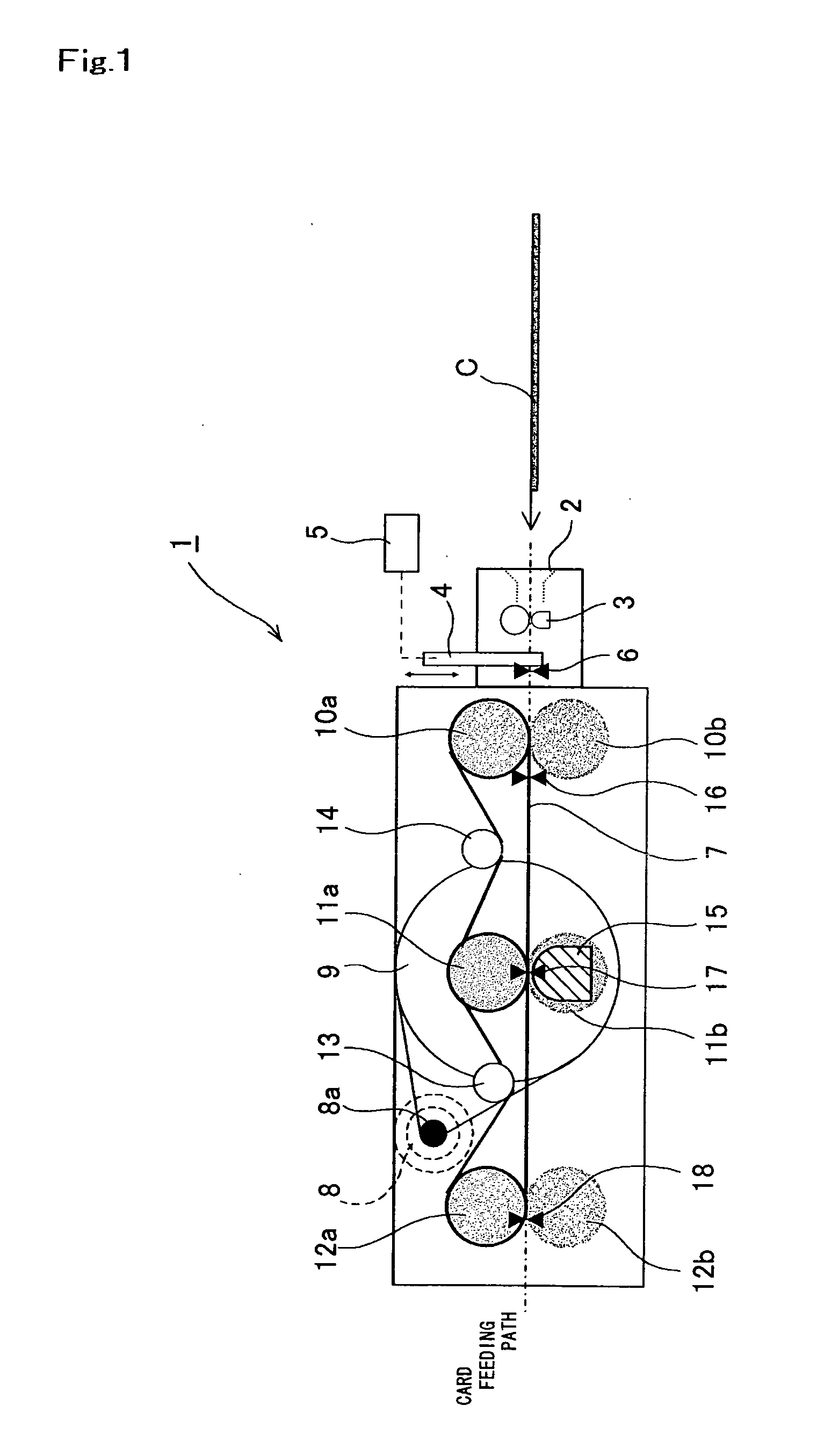 Card reader and abnormality coping method for card reader